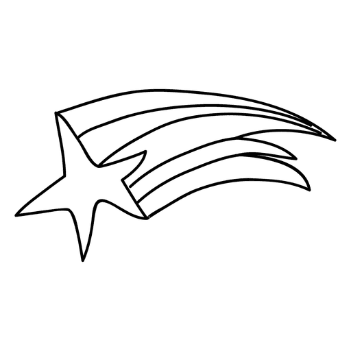 Shooting Star Clipart Black and White 1