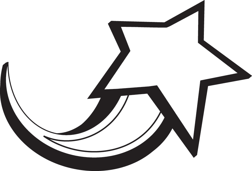 Shooting Star Clipart Black and White free image
