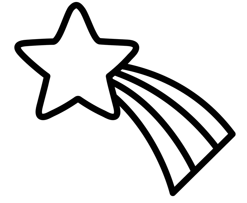 Shooting Star Clipart Black and White image