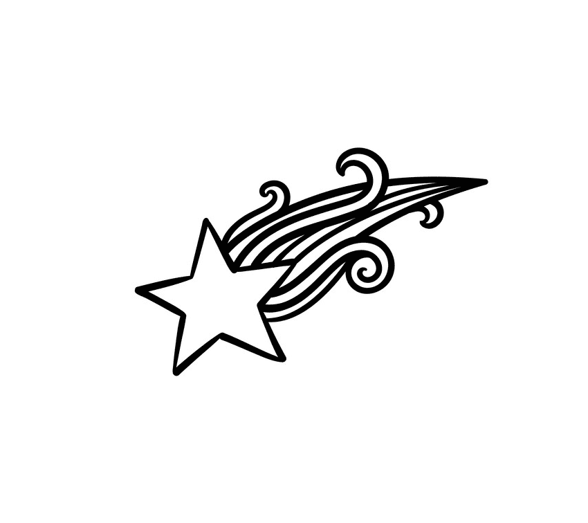 Shooting Star Clipart Black and White png free