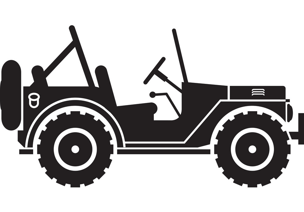 Silhouette Jeep clipart