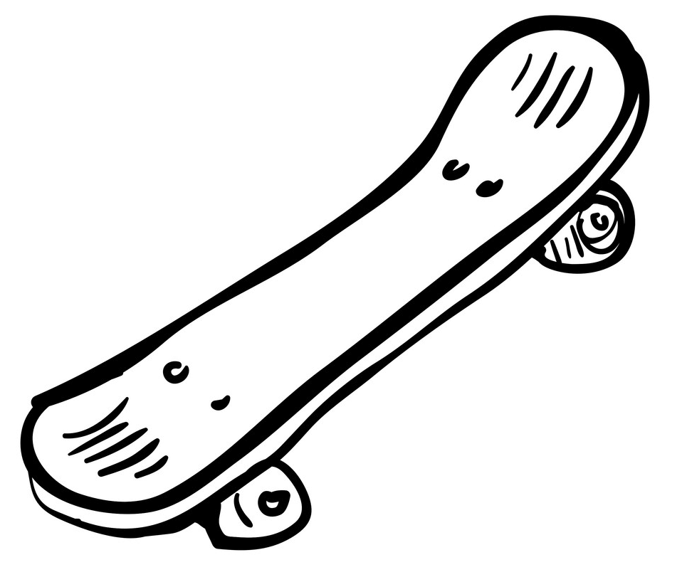 Skateboard Clipart Black and White free
