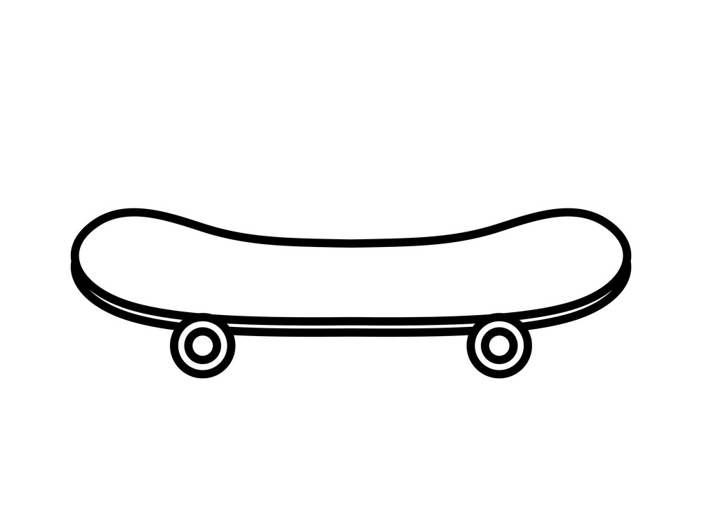 Skateboard Clipart Black and White png images