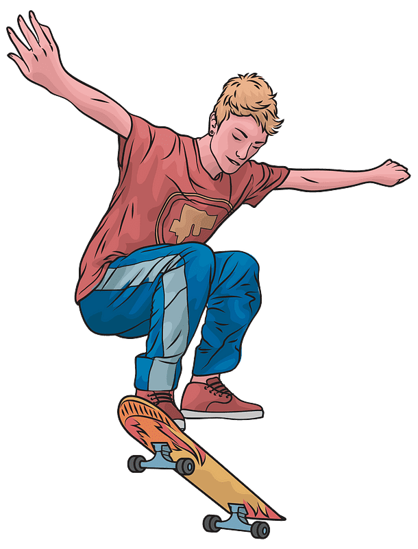 Skateboard Trick clipart transparent