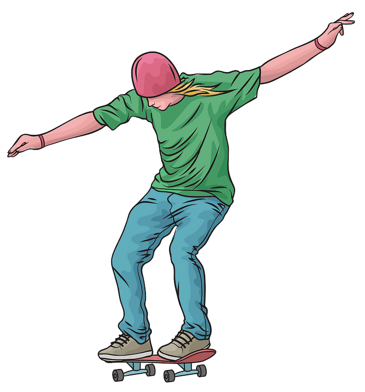 Skateboard clipart transparent background 2