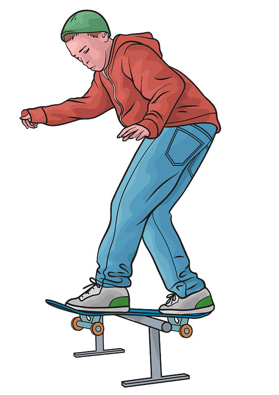 Skateboard clipart transparent background