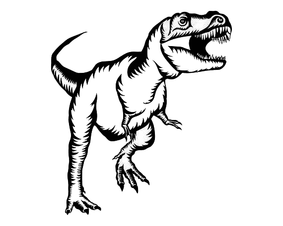 T-Rex Clipart Black and White png free