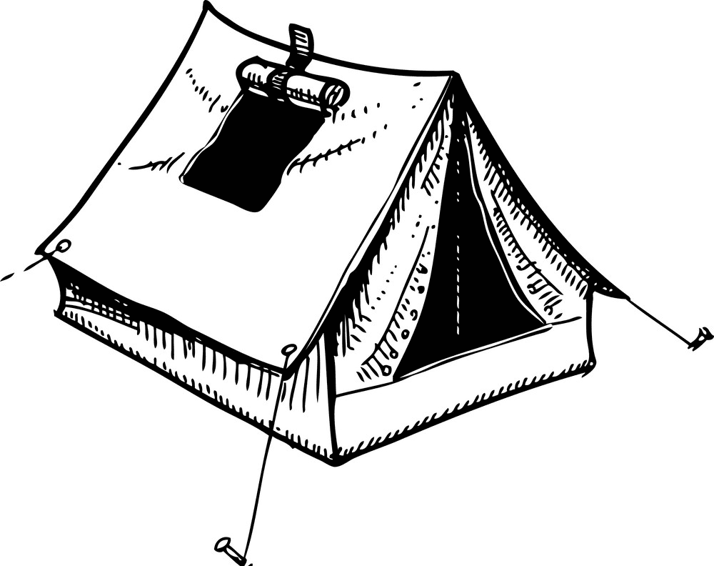 Tent Clipart Black and White free images