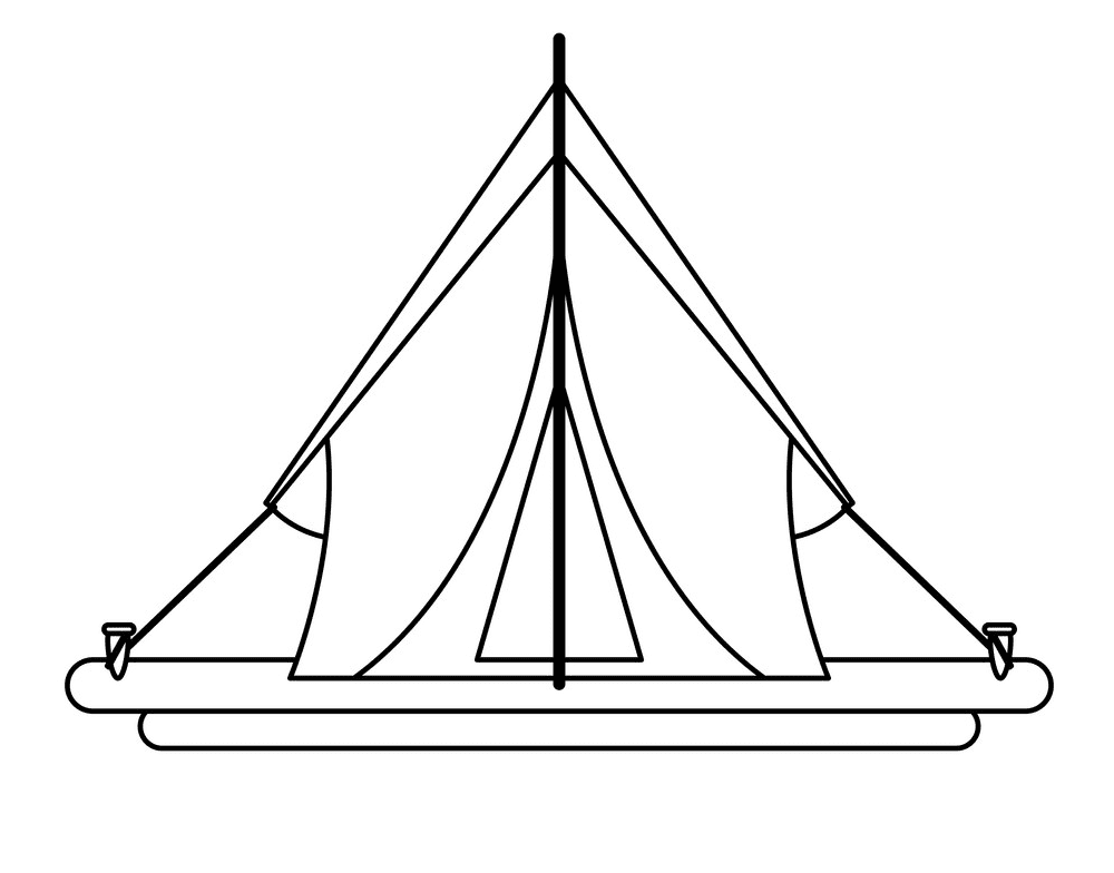 Tent Clipart Black and White free