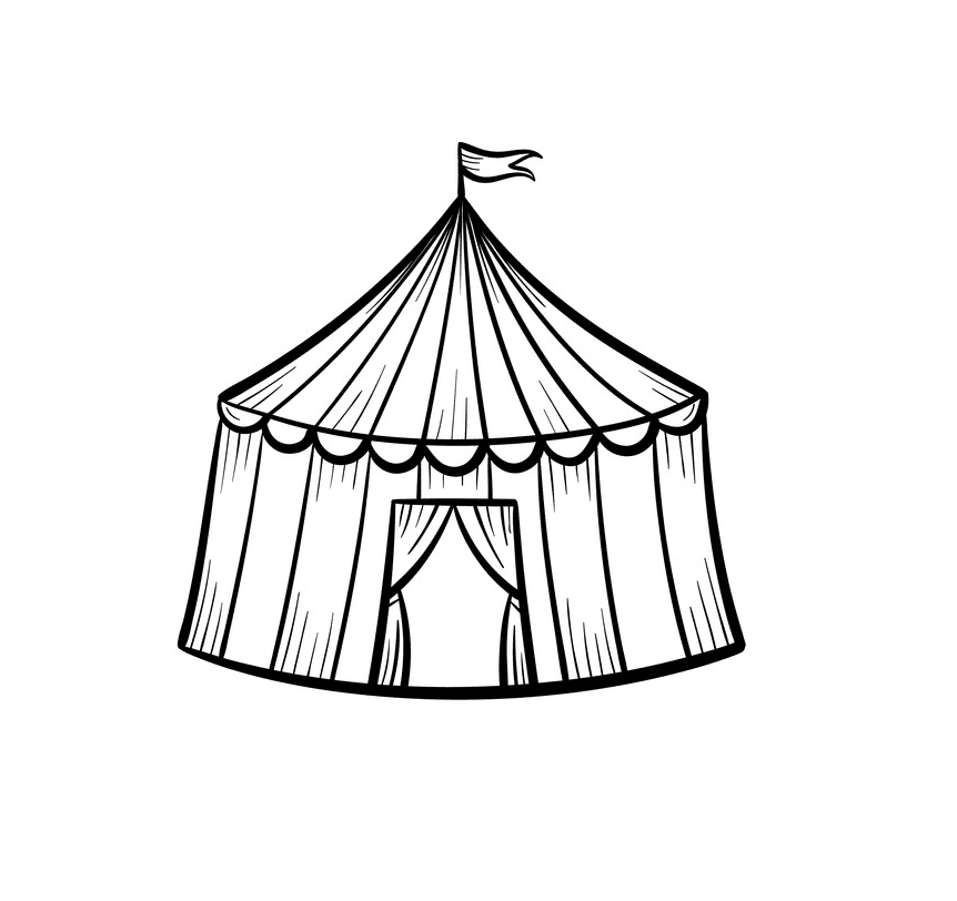 Tent Clipart Black and White images