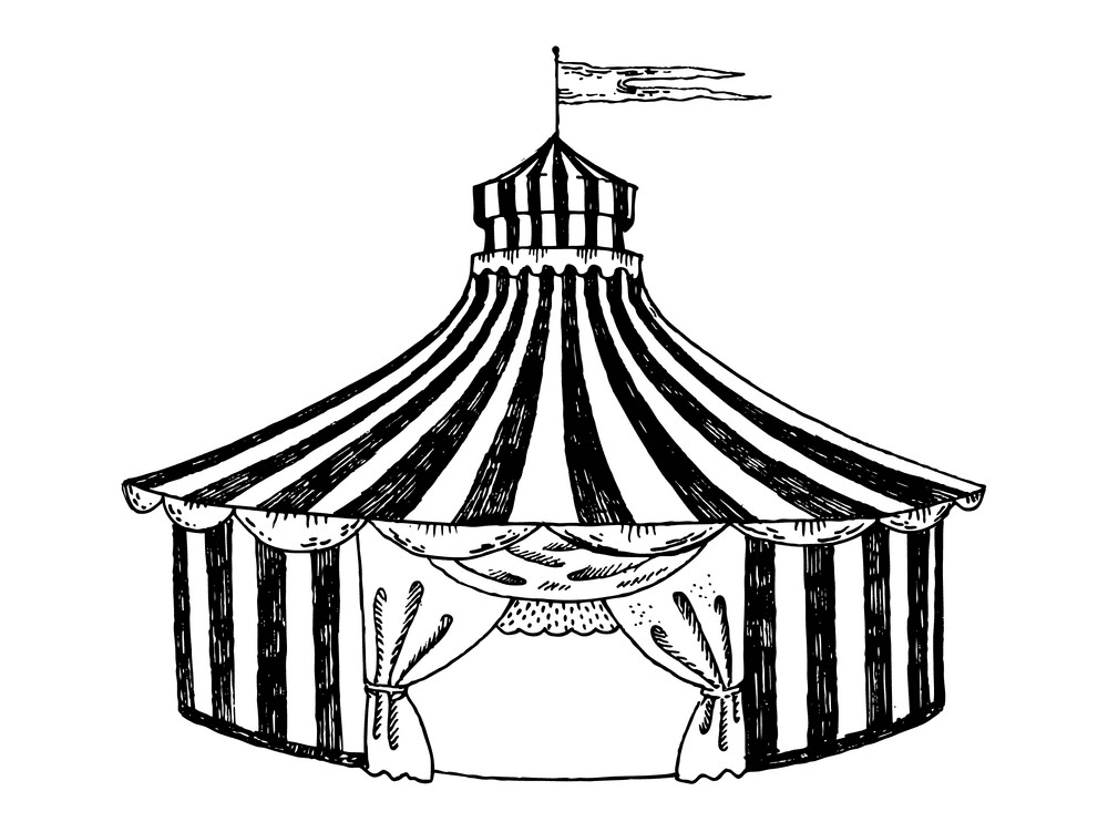 Tent Clipart Black and White png free