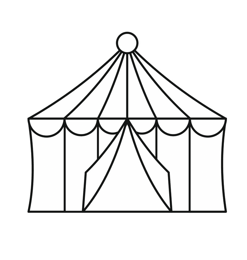 Tent Clipart Black and White png image