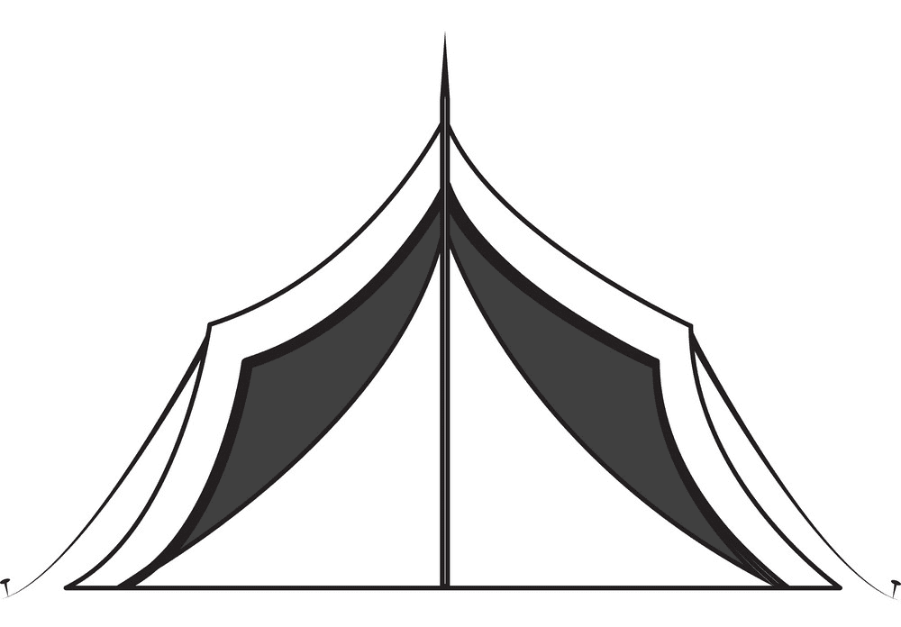 Tent Clipart Black and White png