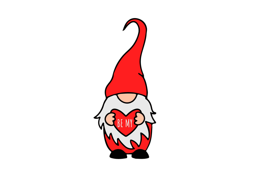 Valentine Gnome clipart free image