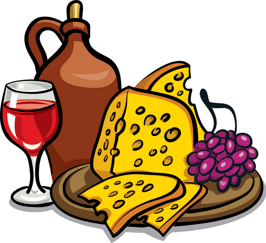 Wine and Cheese clipart images