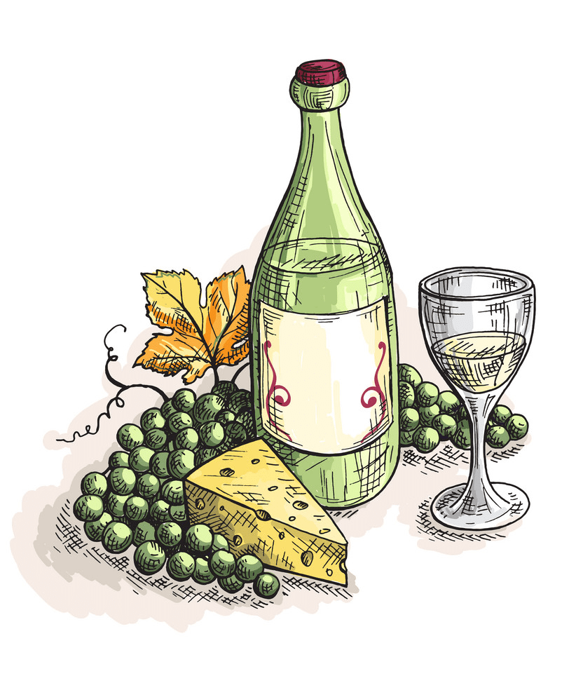 Wine and Cheese clipart png image