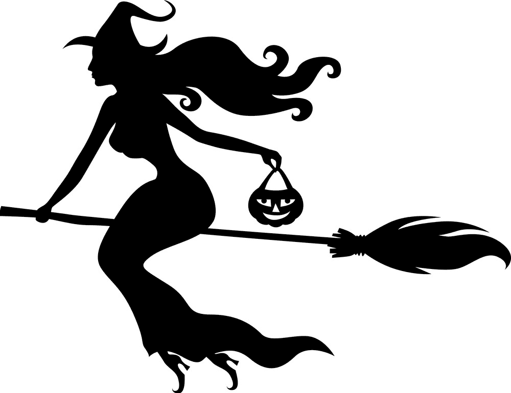 Witch Silhouette clipart for free