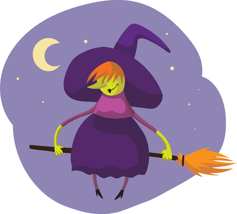 Witch clipart transparent background 4