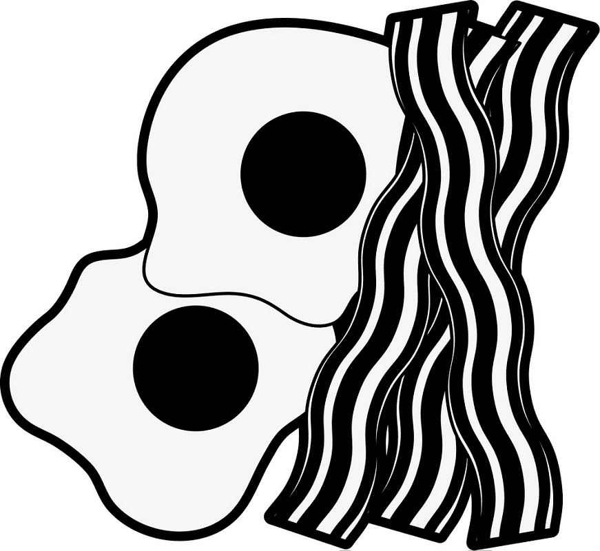 Bacon Clipart Black and White 1