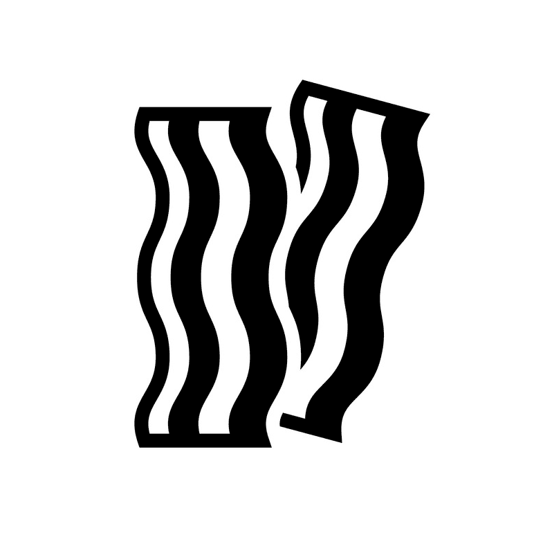 Bacon Clipart Black and White