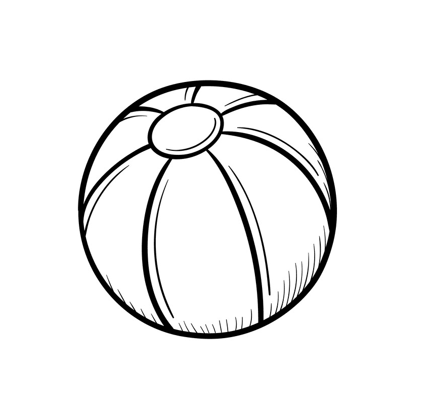Beach Ball Clipart Black and White download