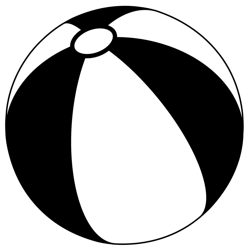 Beach Ball Clipart Black and White picture
