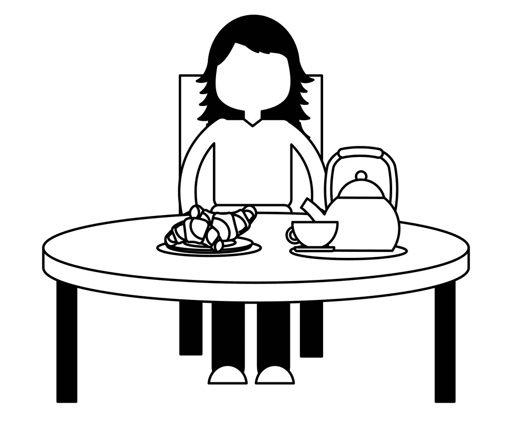 Breakfast Clipart Black and White free