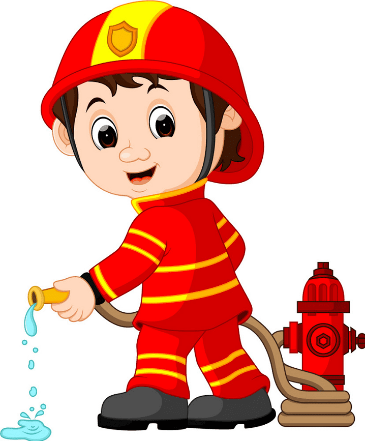 Cute Firefighter clipart image