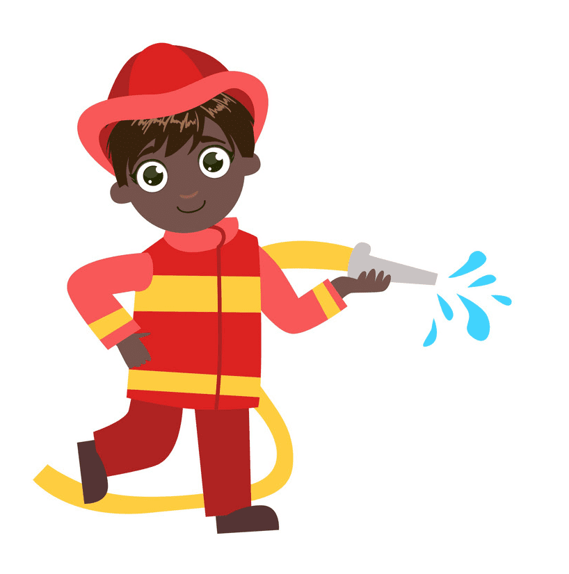 Cute Firefighter clipart png free