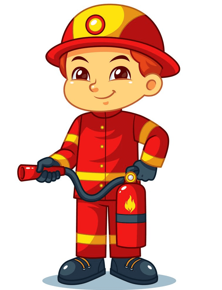 Cute Firefighter clipart png image
