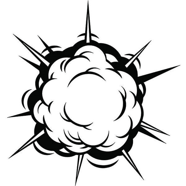 Explosion Clipart Black and White