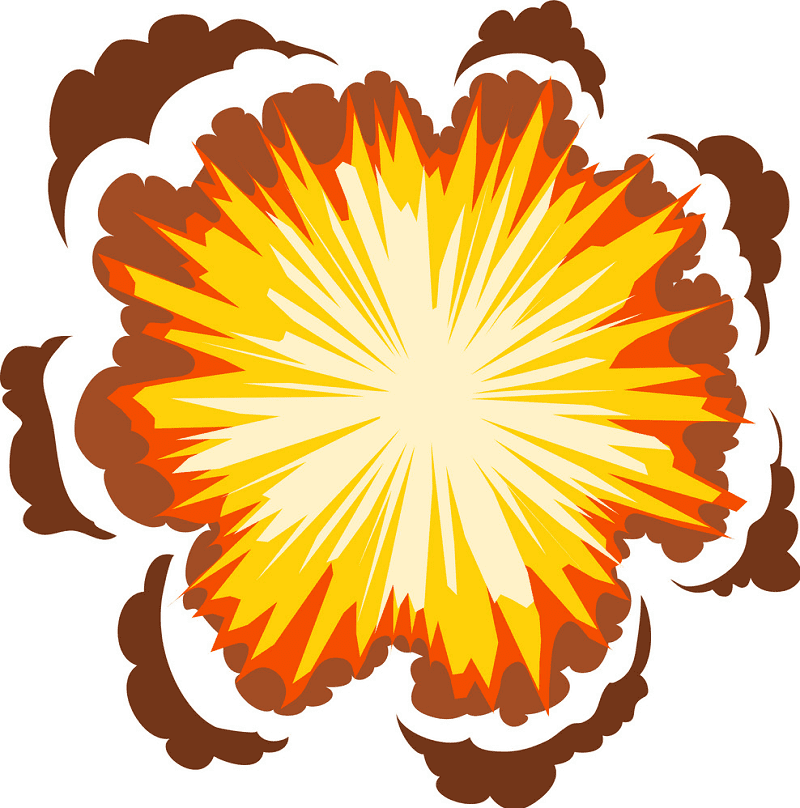 Explosion clipart free for kid