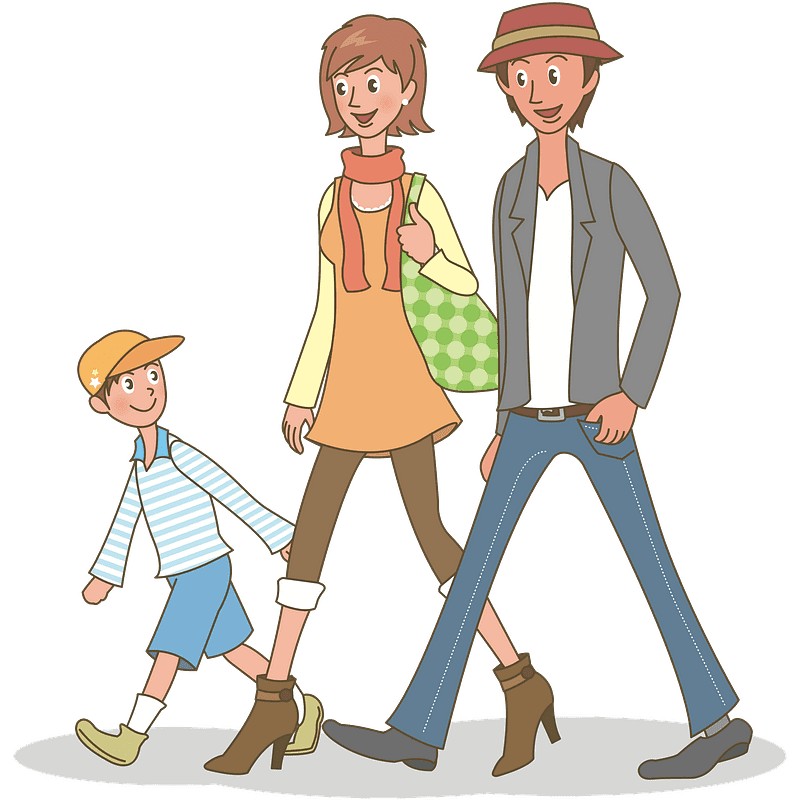 Family Walking clipart transparent