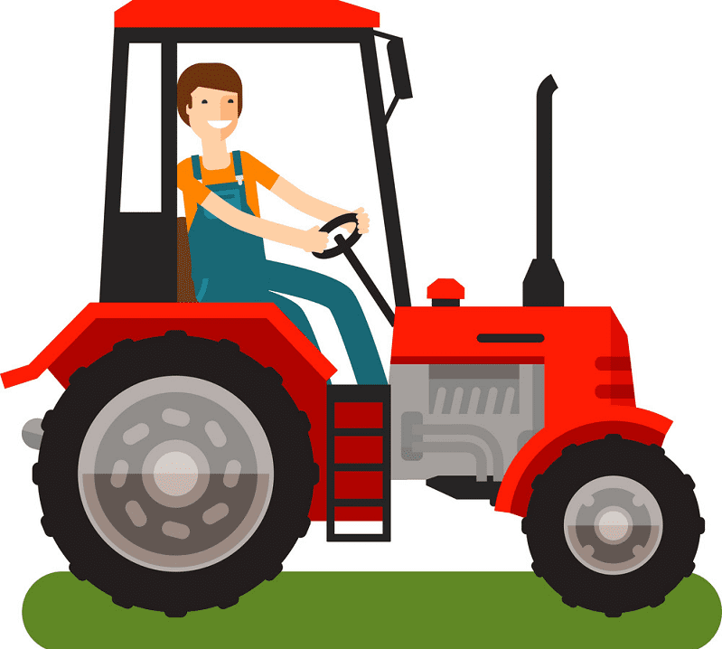 Farmer on Tractor clipart for free