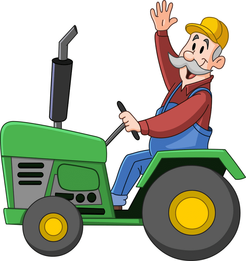 Farmer on Tractor clipart free