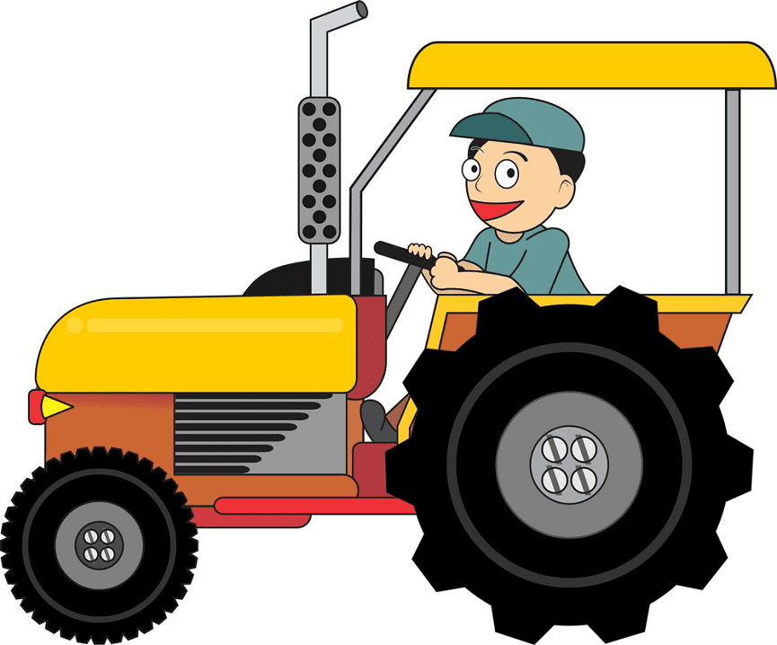 Farmer on Tractor clipart png