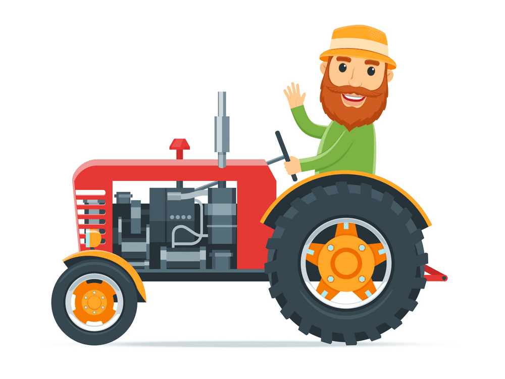 Farmer on Tractor clipart