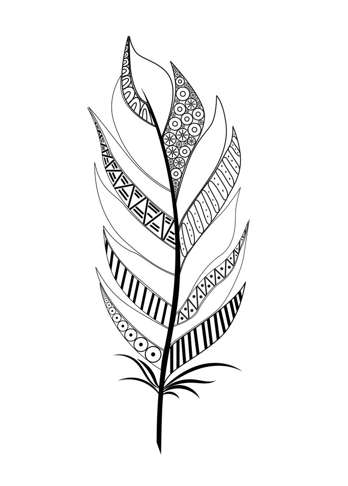 Feather Clipart Black and White image