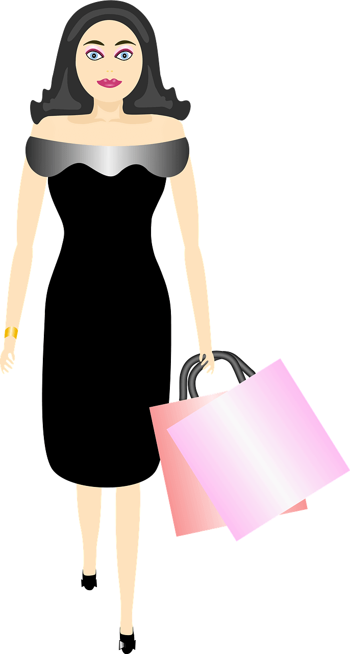 Girl Shopping clipart transparent