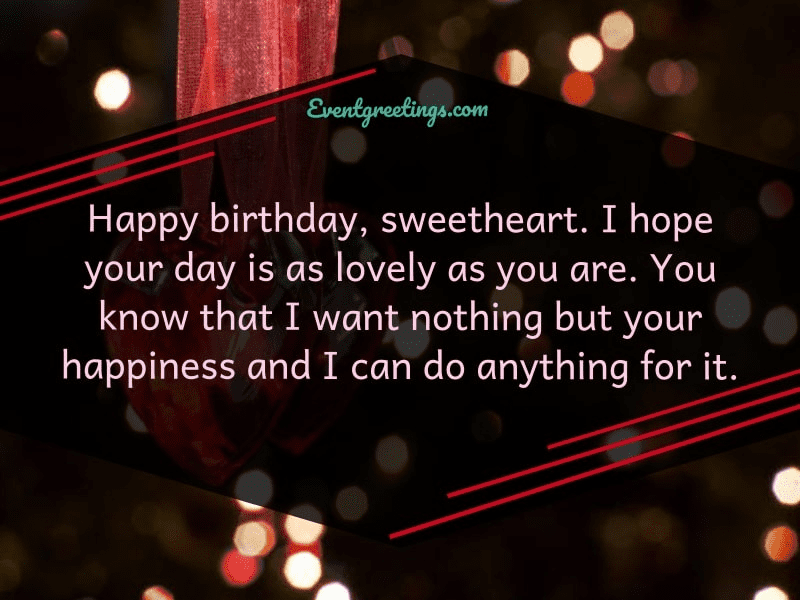 Happy Birthday Wishes for sweetheart
