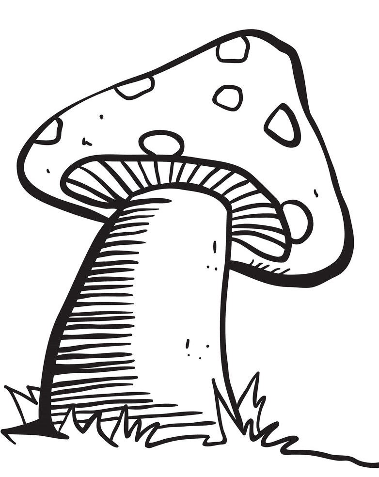 Mushroom Clipart Black and White