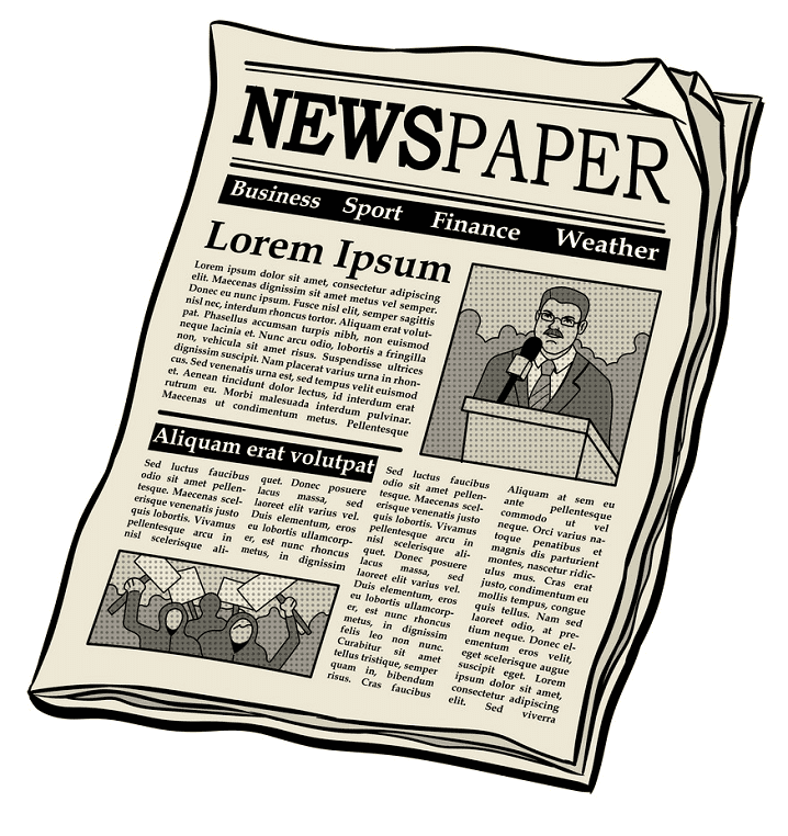 Newspaper clipart png for kid