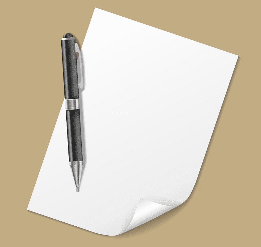 Paper and Pen clipart for free