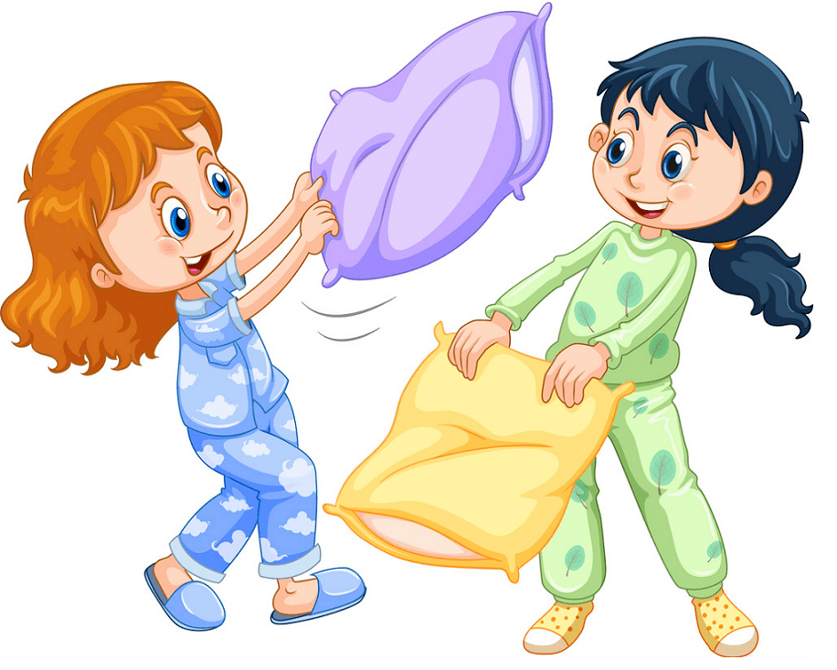 Pillow Fight clipart free images