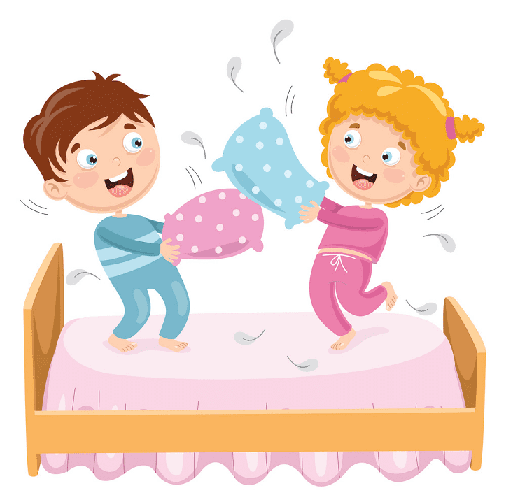 Pillow Fight clipart free