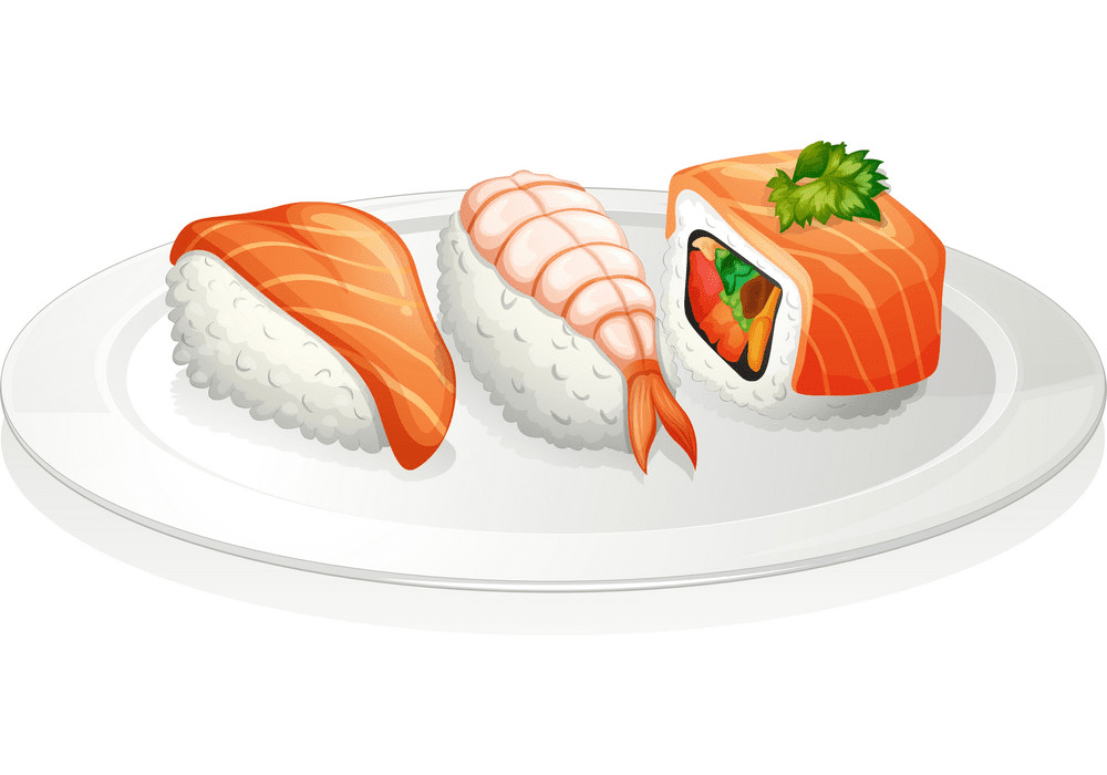 Plate Sushi clipart