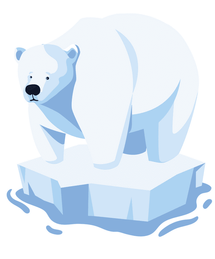 Polar Bear on Ice clipart for free