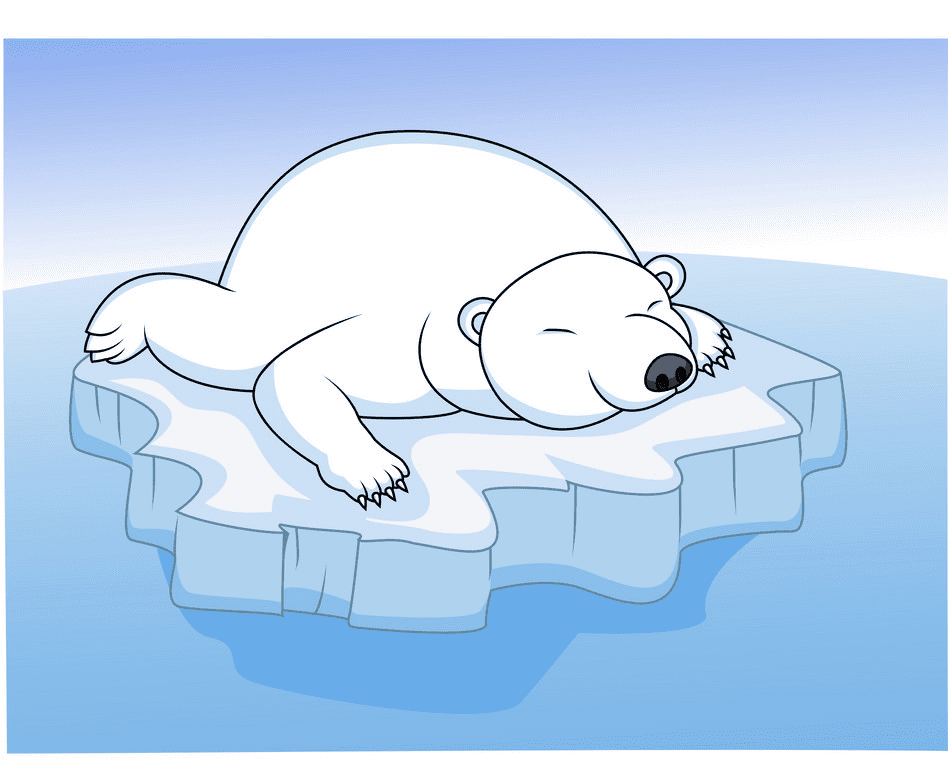 Polar Bear on Ice clipart image