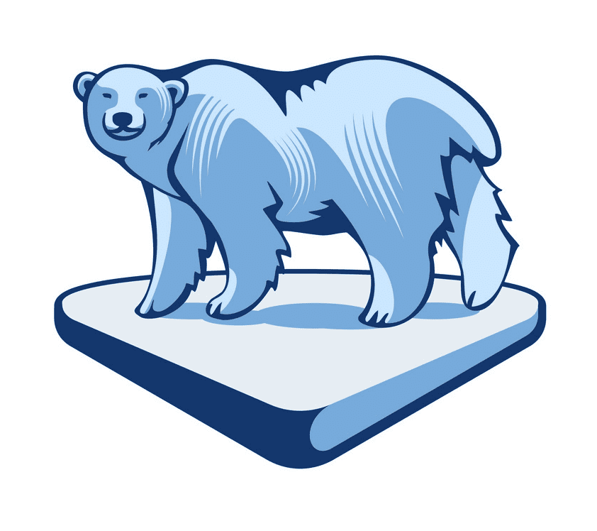 Polar Bear on Ice clipart png free