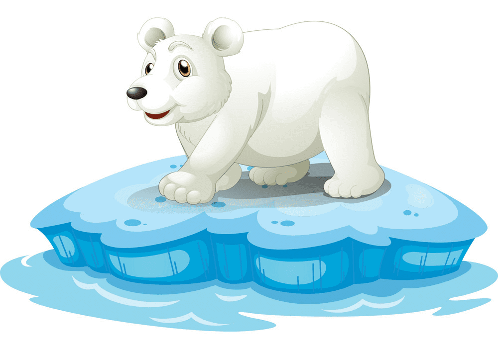 Polar Bear on Ice clipart